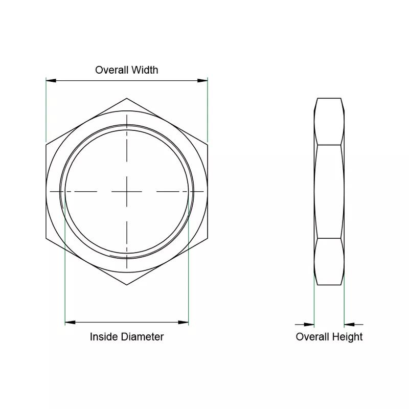 Locknuts for Cam Locks - Line Drawing