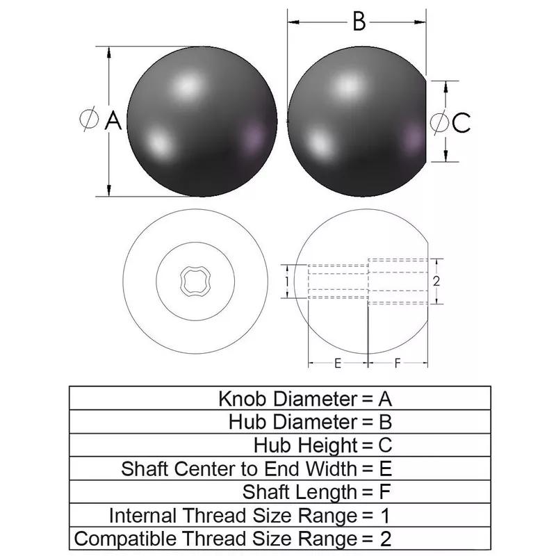 B Series_Ball Knob Line Drawing