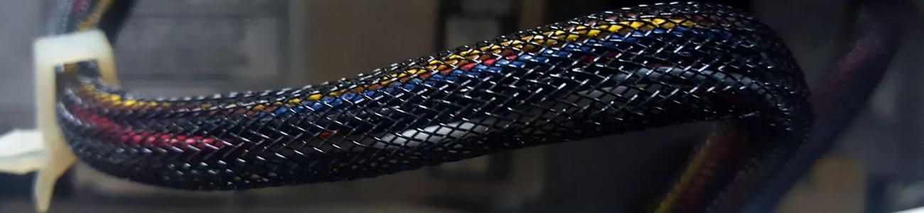 Braided cable sleeves used in industrial applications