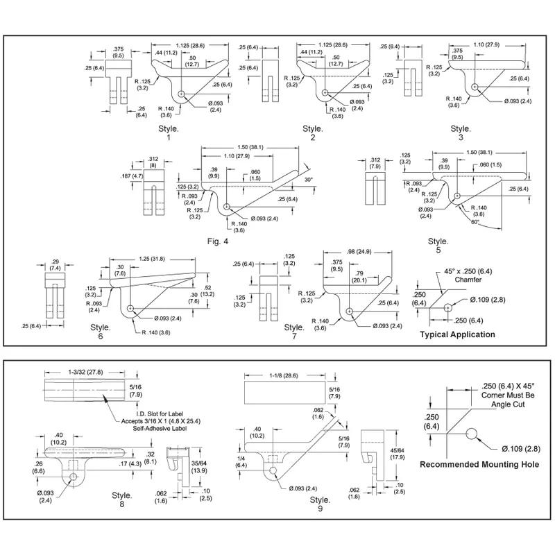 P160000_Circuit_Board_Ejectors - Line Drawing