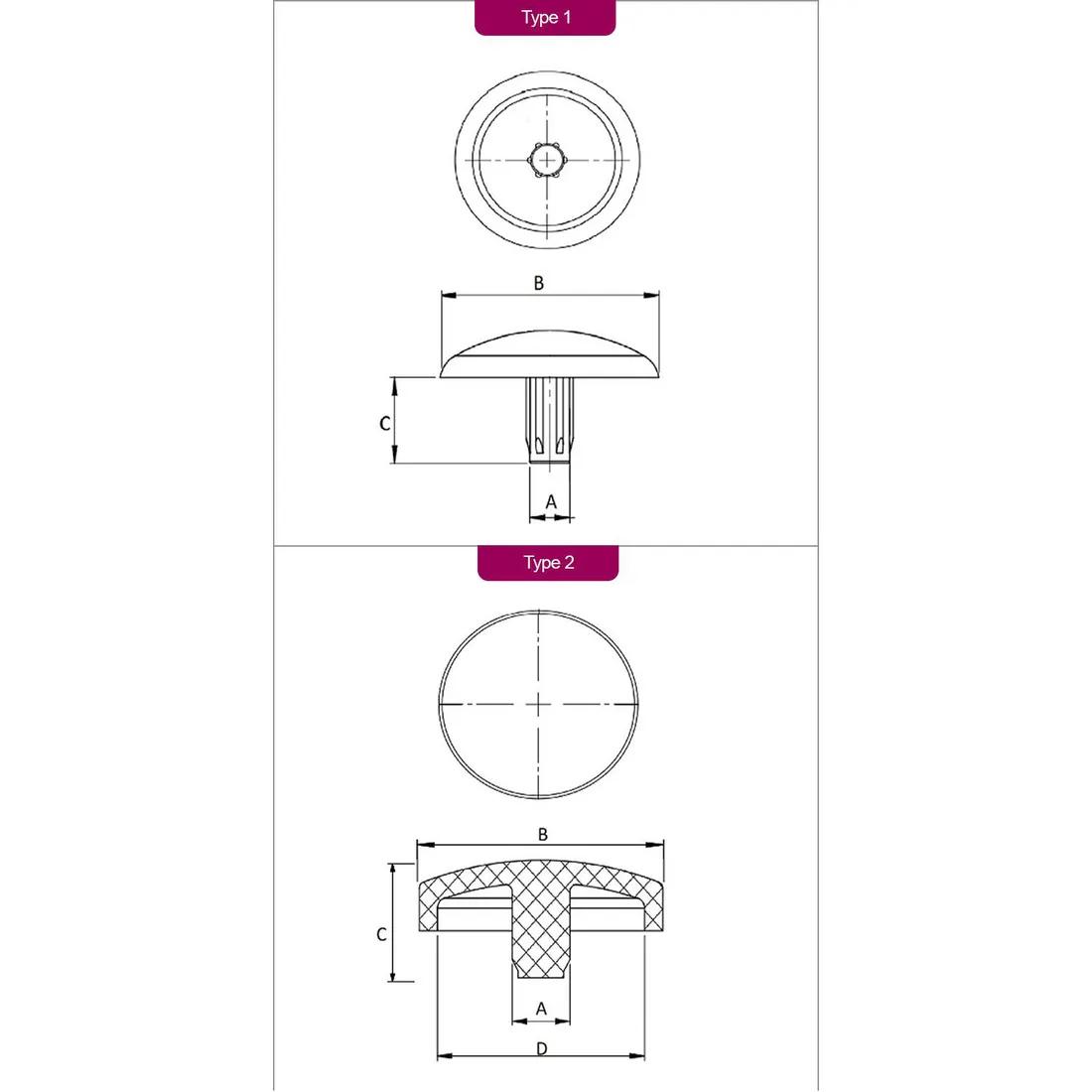 Rivet Caps - Line Drawing