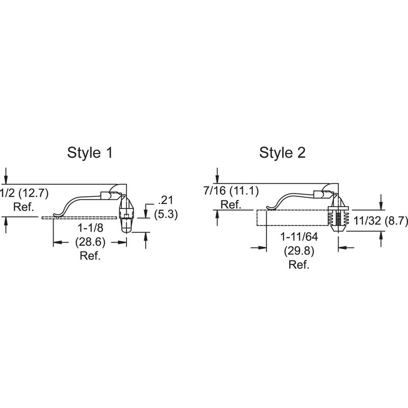 P110065_Spring_Clips-Snap_In_Hinged_Plastic - Line Drawing