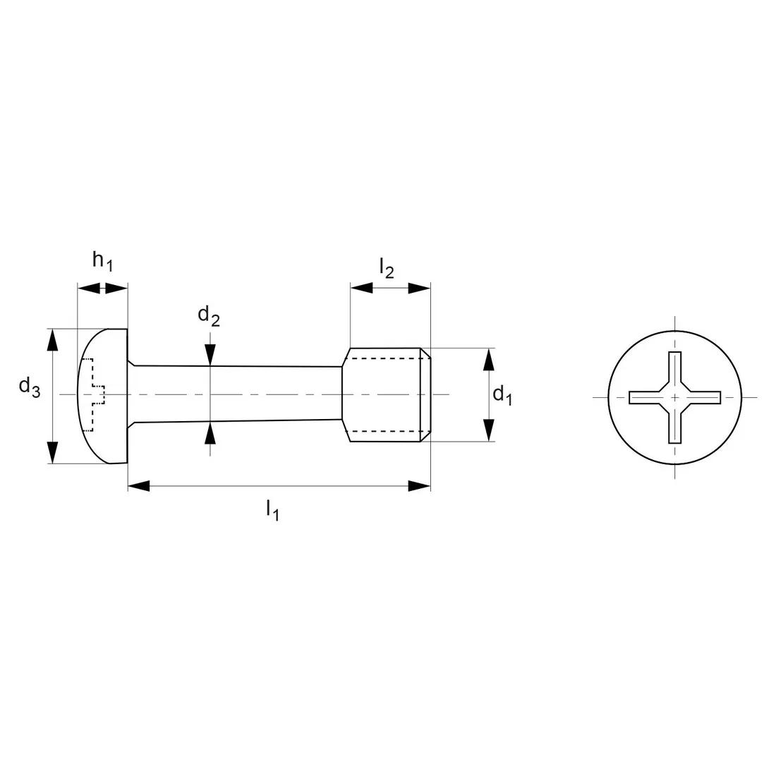 Captive Screws - Pan Head - Line Drawing