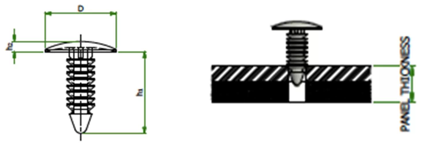 Rivets enfichables - Barbelés