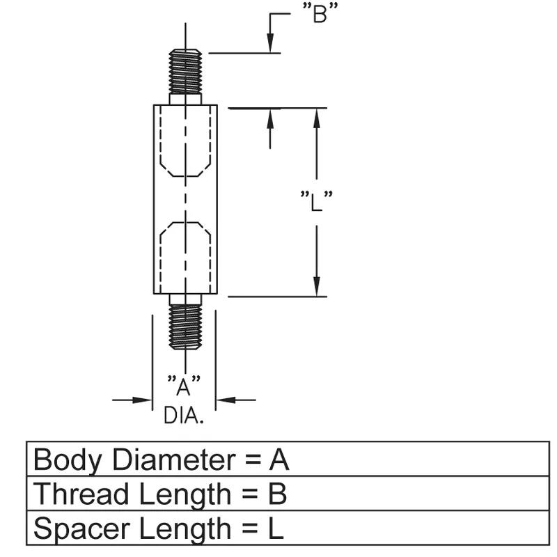 P160150_Male_To_Male_Standoff-Round - Line Drawing