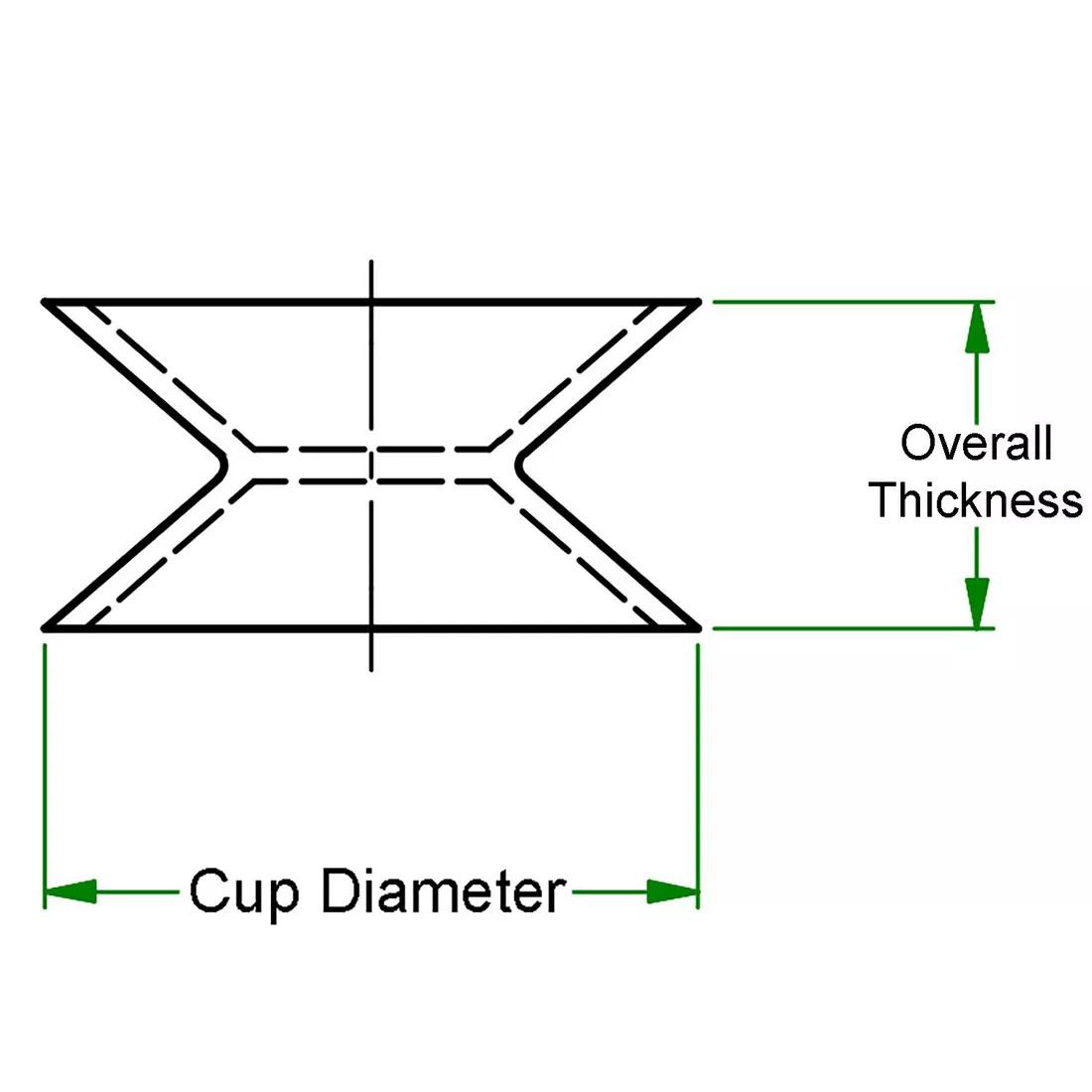 Double Sided Suction Cups - Line Drawing