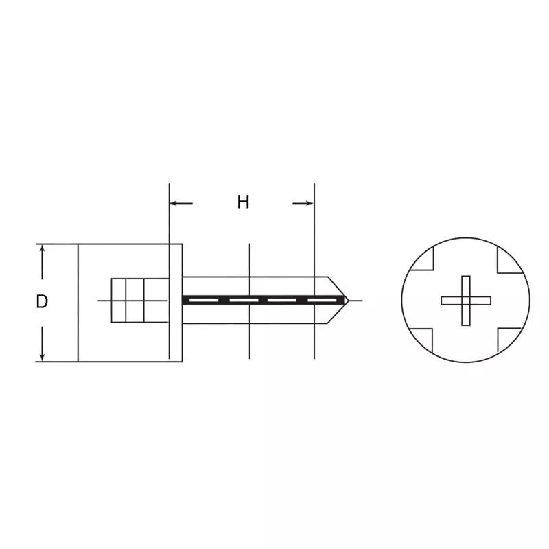 Finned Hole Plugs - Line Drawing