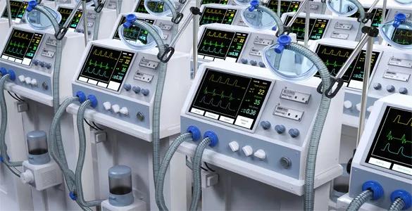 Group of ventilator machines 