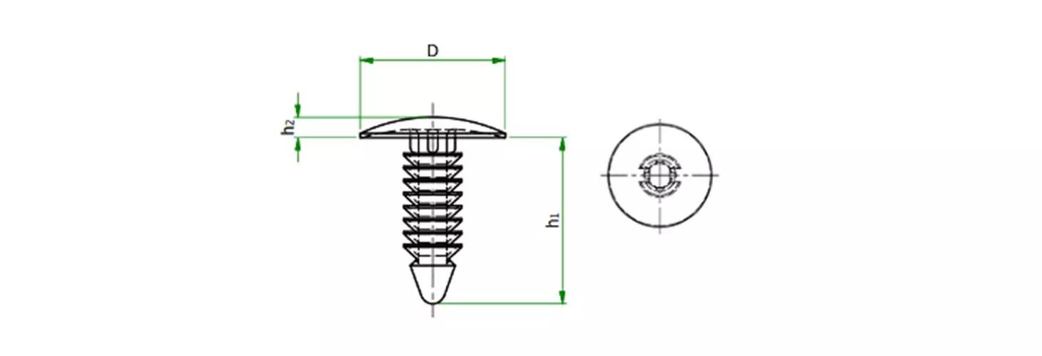 Fir-tree push-in rivet