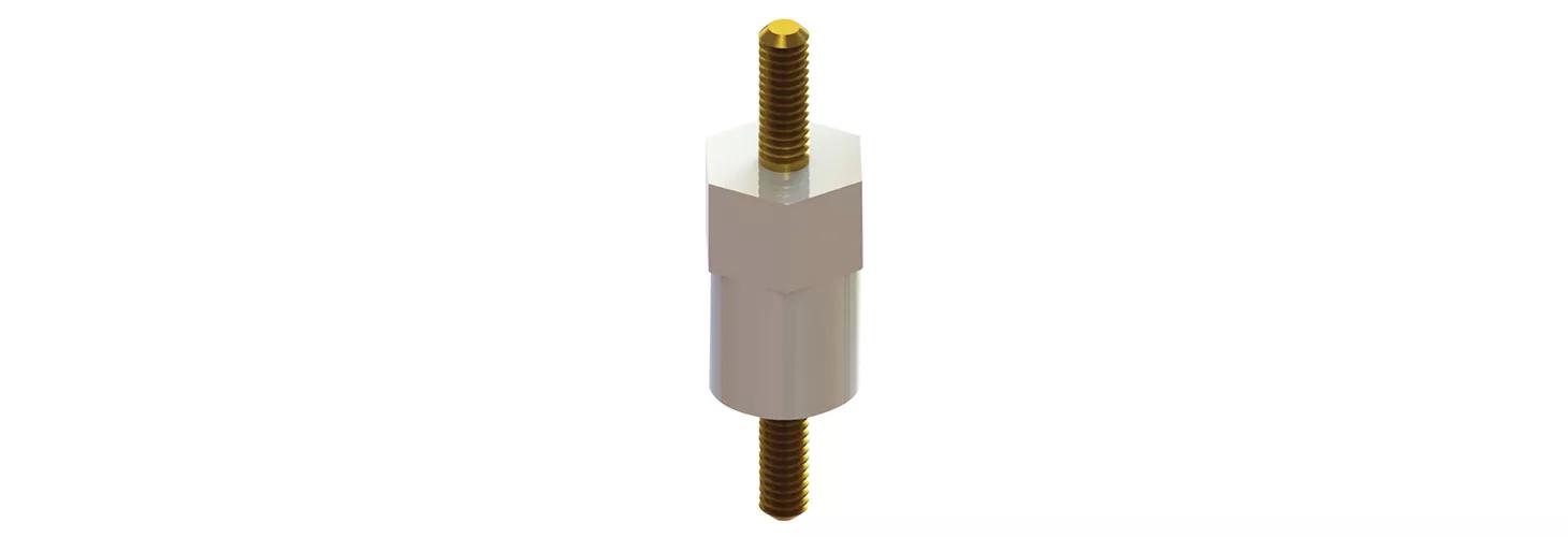 PCB Standoffs - Hexagonal Bottom/Insulator/Nylon & Brass