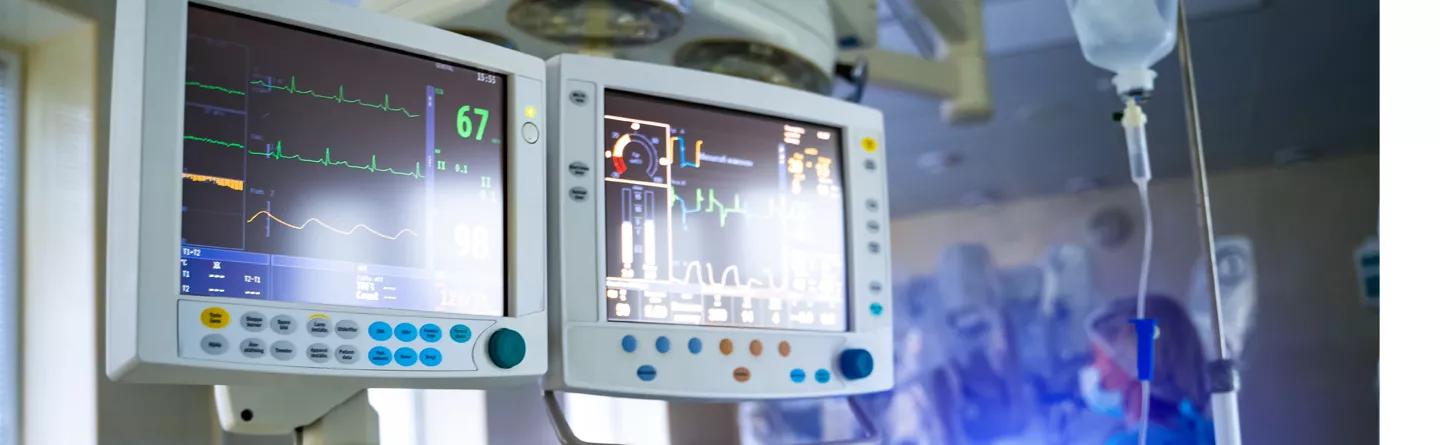 Patient monitoring equipment screen