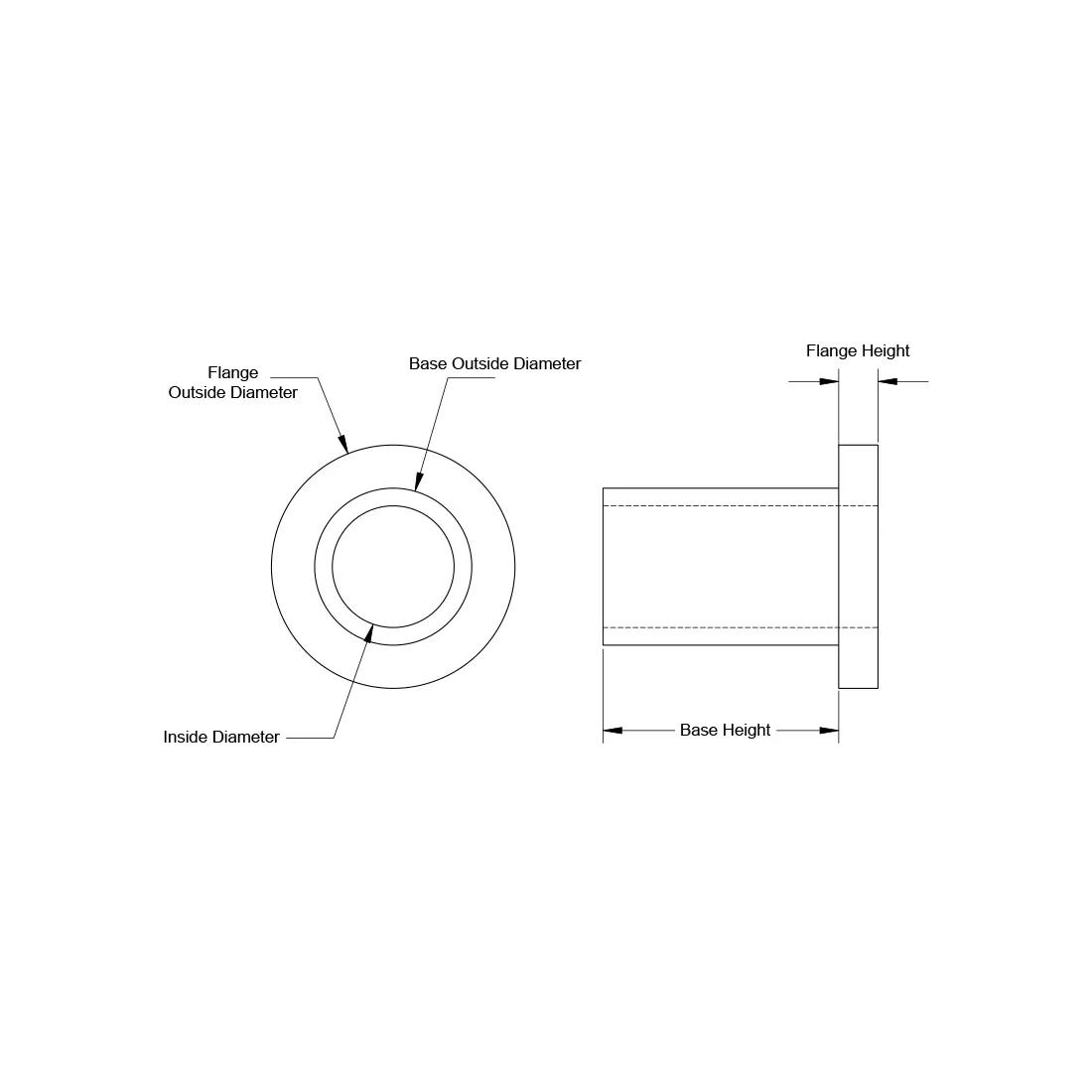 Shoulder Washers - Line Drawing