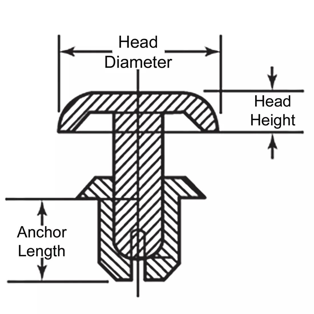 Quarter Turn Fasteners - Line Drawing