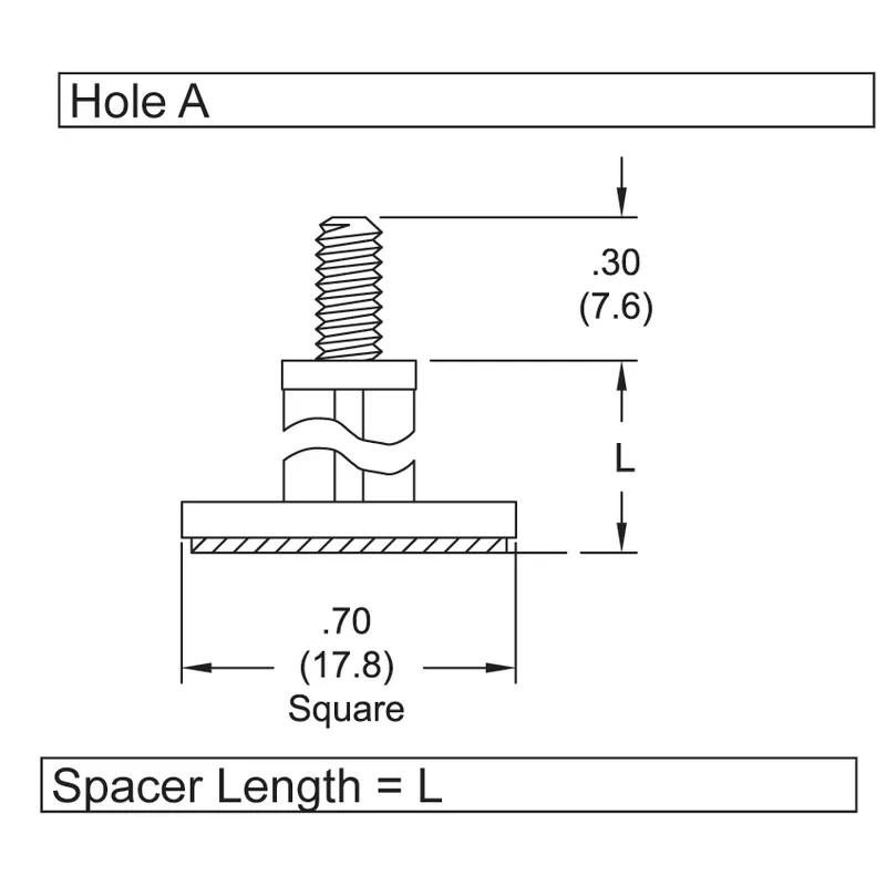 P160175_Adhesive_Base_Support_-_Threaded - Line Drawing