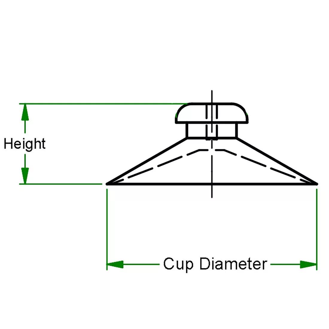 Single Sided Suction Cups - Line Drawing