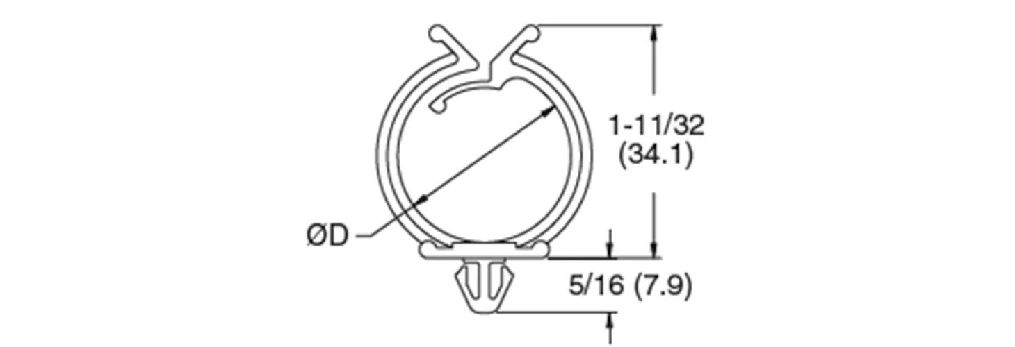 Round cable clamps, plug in