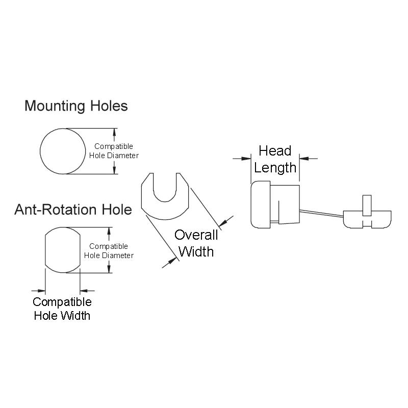 Strain Relief Bushings - Line Drawing