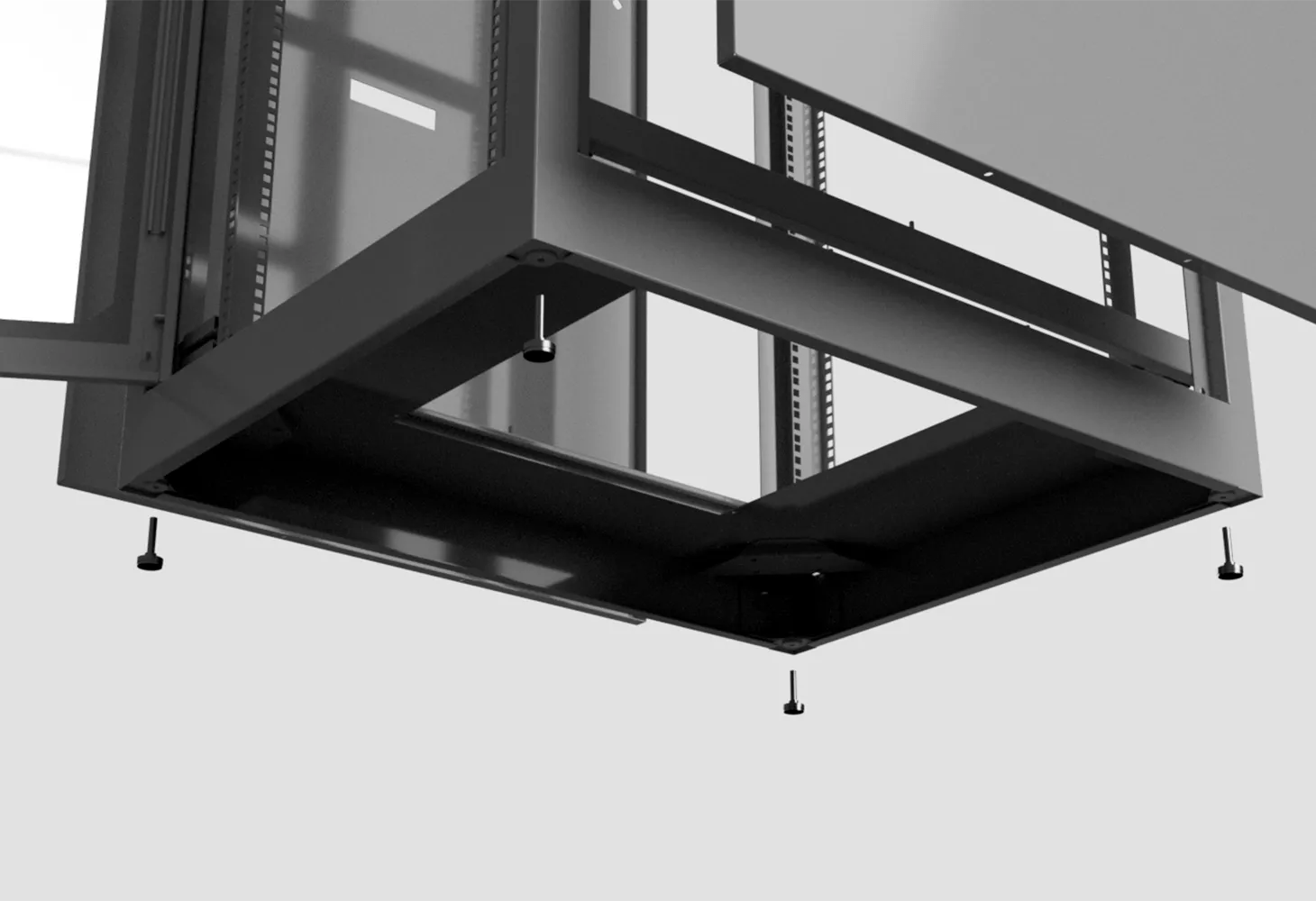 Base et pieds d'armoire de rack de serveur