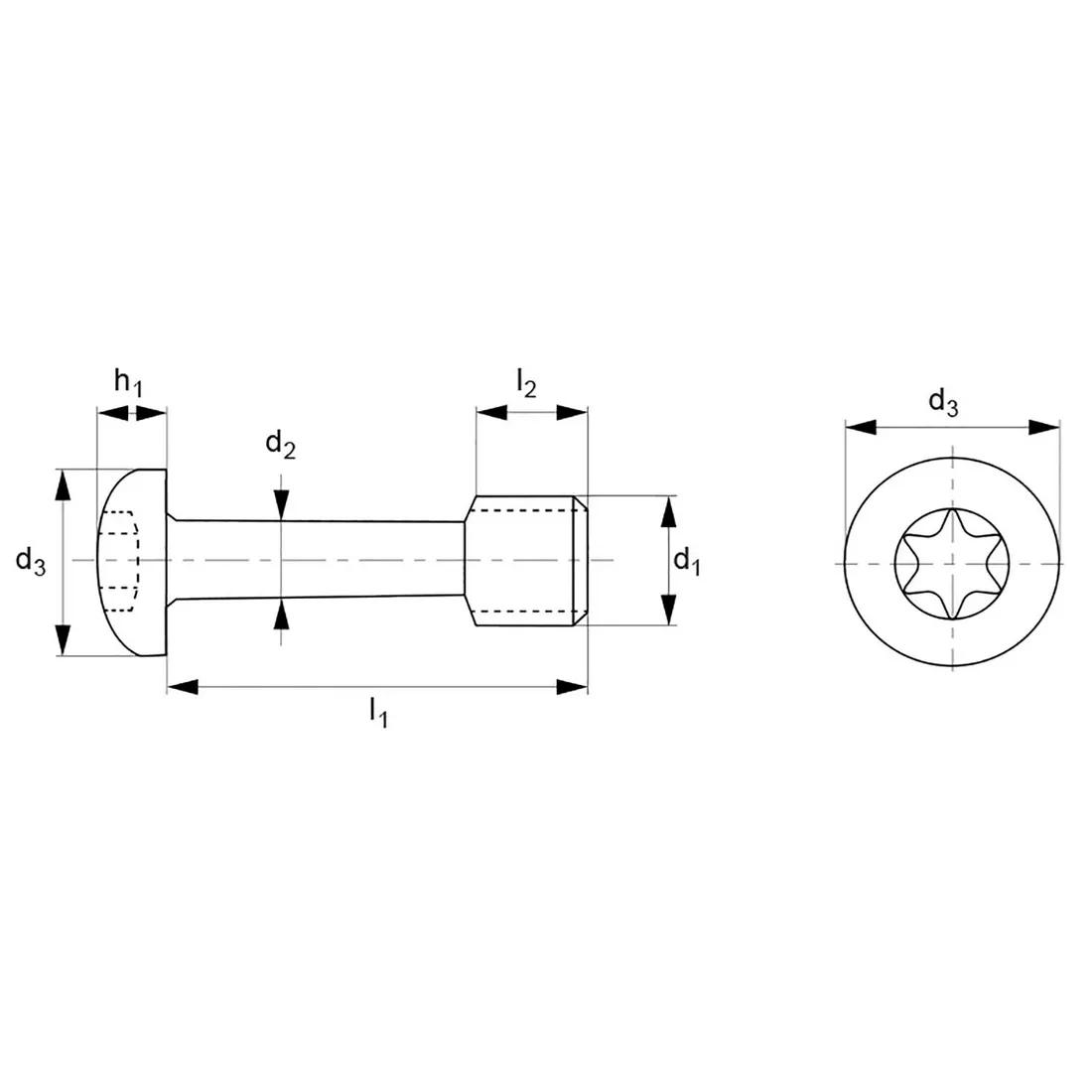 Captive Screws - Pan Head - Line Drawing