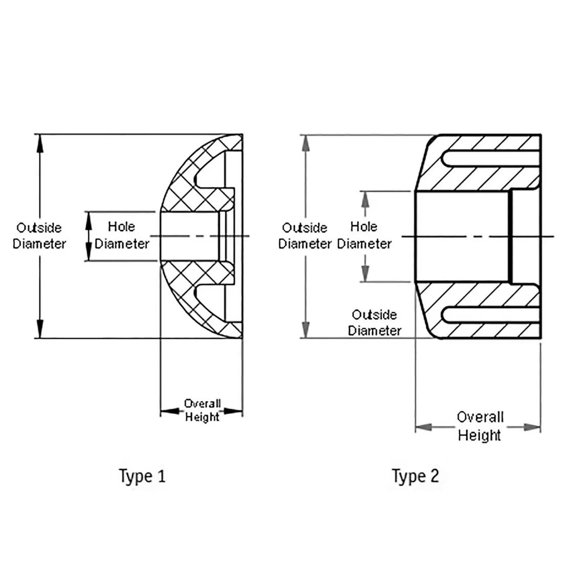 Flare Washers - Nylon - Line Drawing