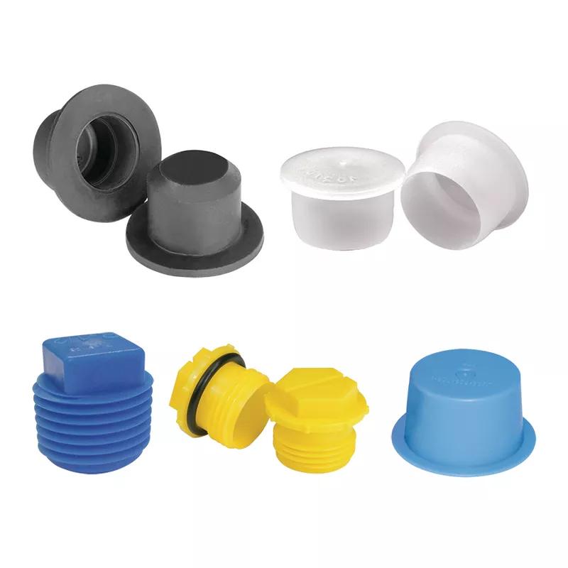 Plastic plugs and caps for clearance pipe