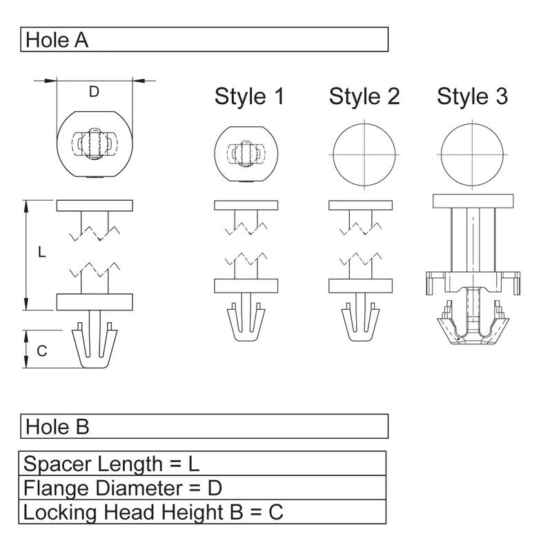 P160274_Standard_Snap_Lock_Supports-Flat_Rest_Mount_Locking_Arrowhead_Large_Base - Line Drawing