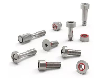 group shot of metal fastener components