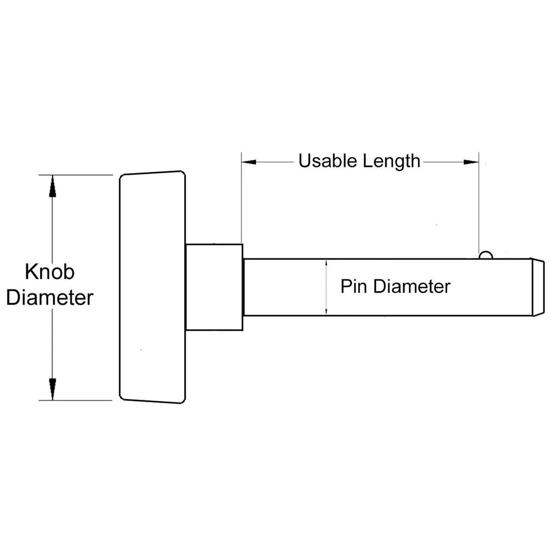 T-Knob Detent Pin - Line Drawing