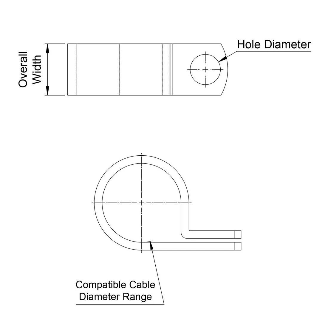 Cable Clamps P Style Screw Mount Nylon Natural