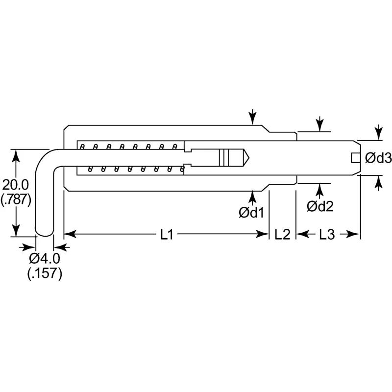 P020400_Spring_Loaded_Corner_Hinges_and_Pin - Line Drawing