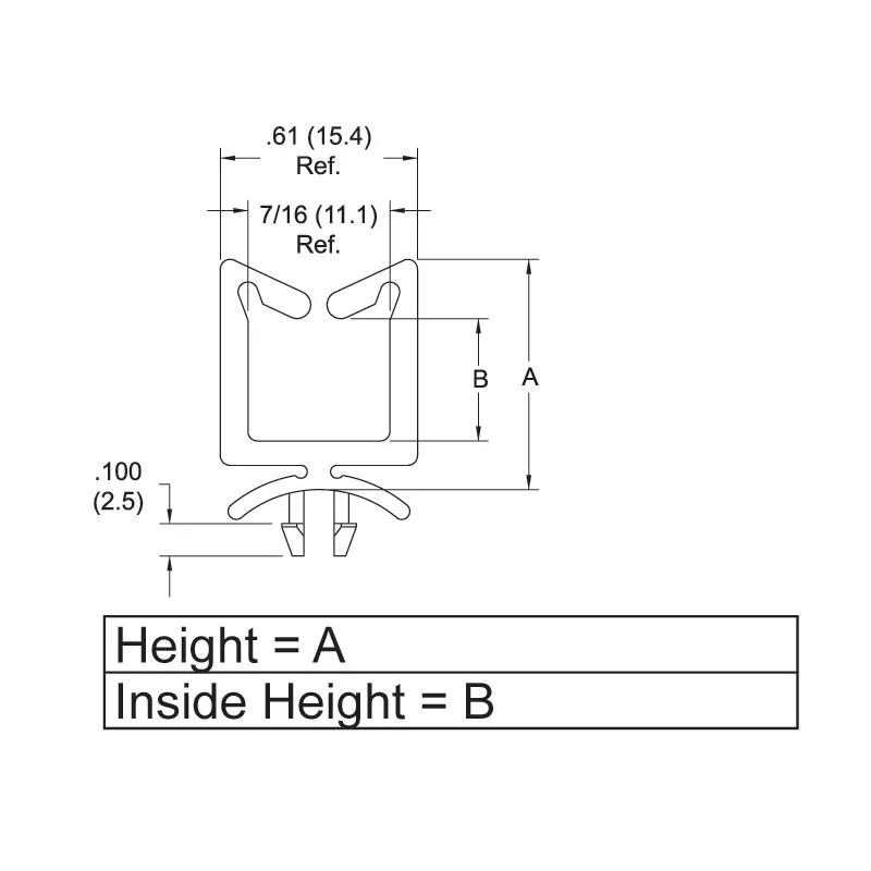 P110110_Wire_Saddle-Non_Locking_Snap_In - Line Drawing