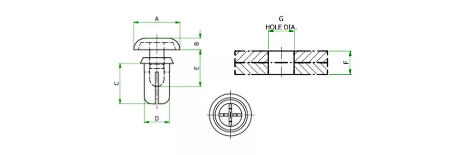 Snap push-in rivet