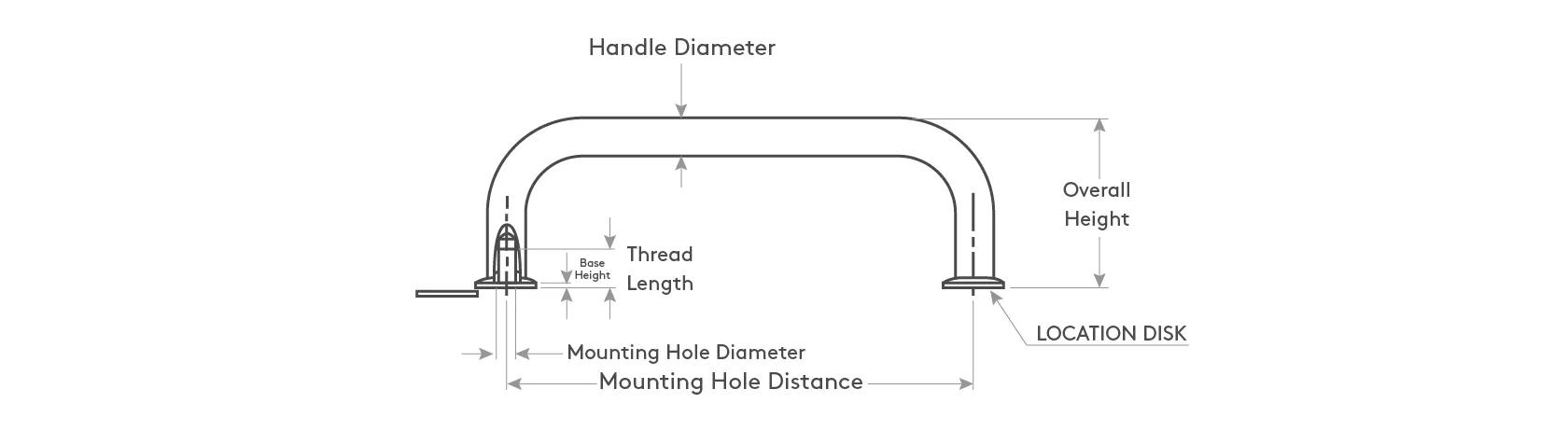 Machine pull handle technical drawing