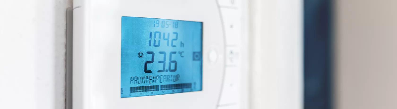 HVAC thermostat and control panel