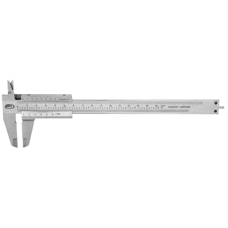 Vernier caliper measuring clearance range