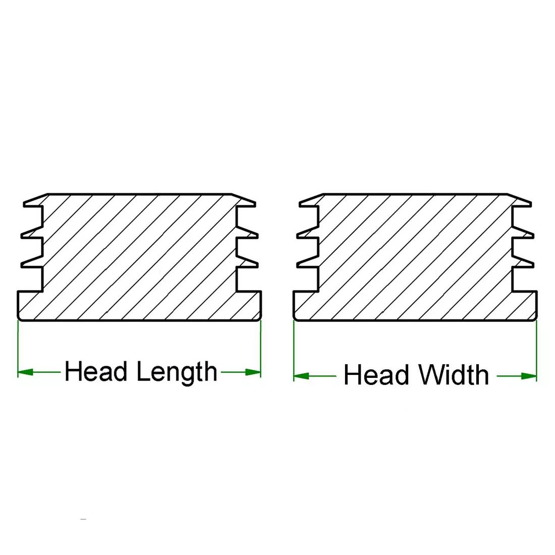 Square Tube Insert Glides - Line Drawing