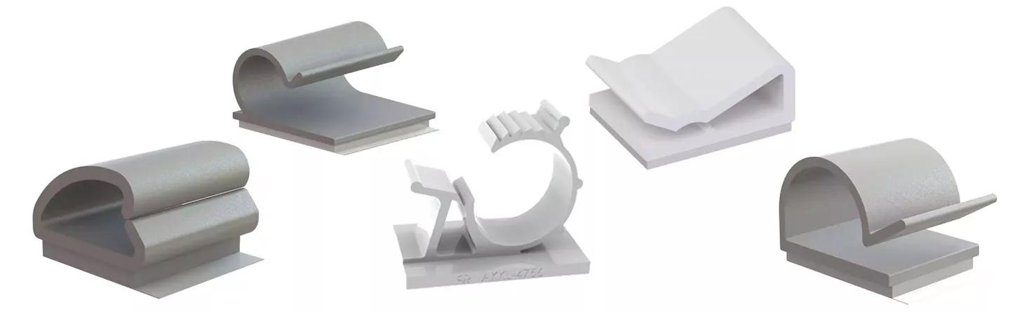 Selection of Essentra adhesive cable clamps
