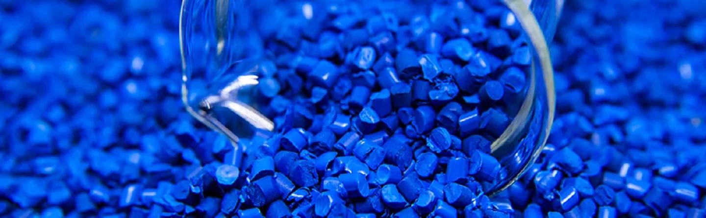 Blue PVC pellets