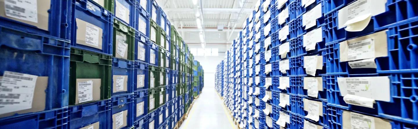 Supplier storage room with boxes