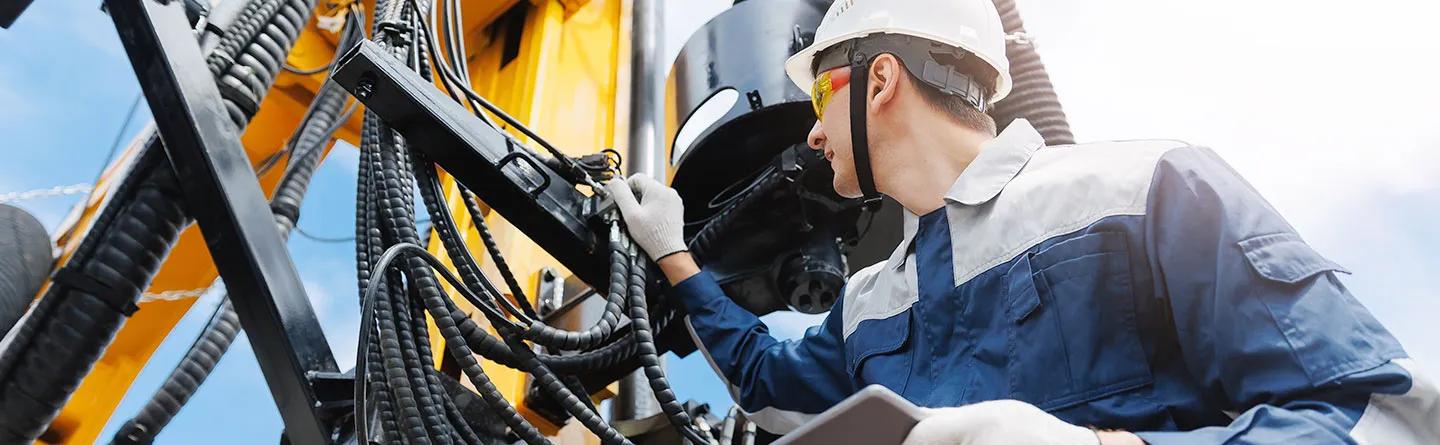 engineer with machinery 