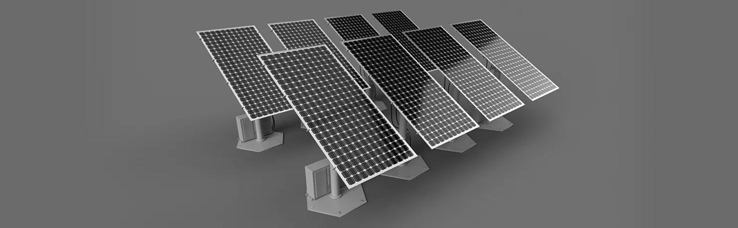 Solar PV System components: solar panels and fuse boxes