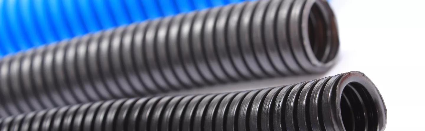 Corrugated plastic pipe for electrical cable