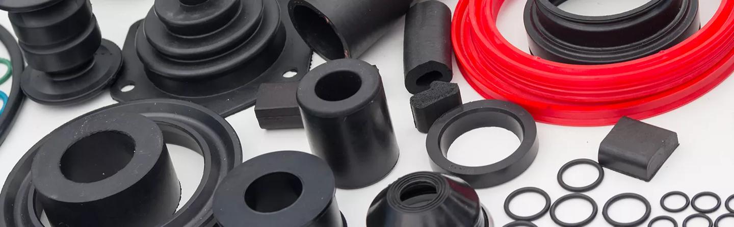Various components made from rubber and plastic