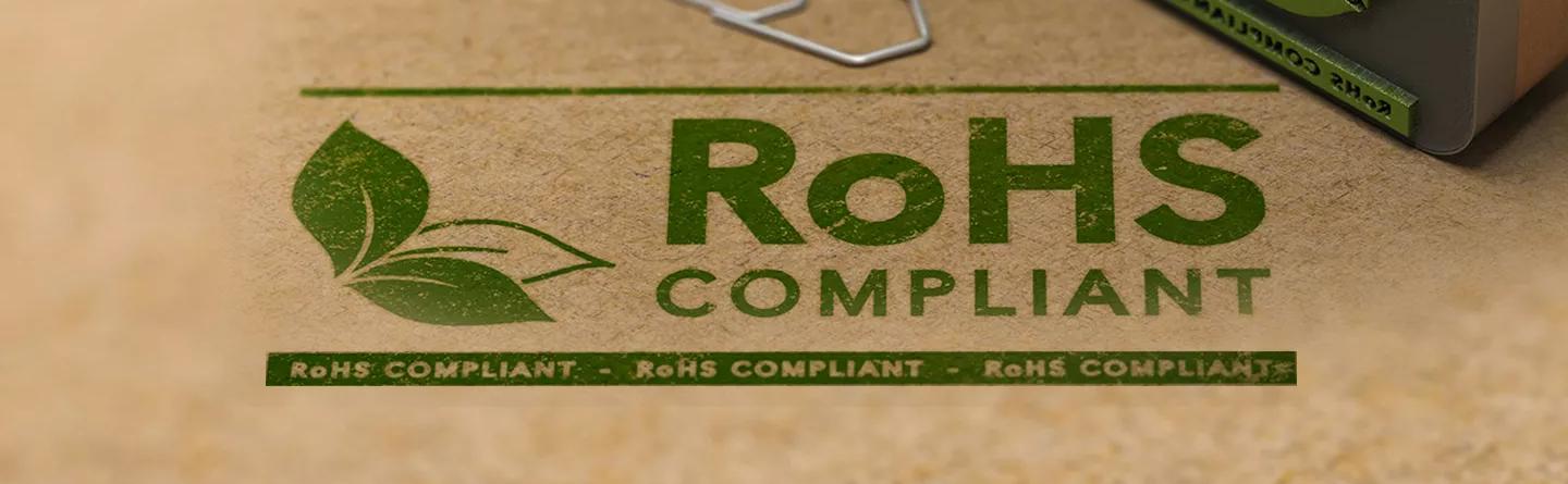 ROHS compliant stamp on brown paper