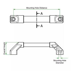 Plastic Pull Handles - Female Arch - Line Drawing