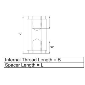 P160135_Female_To_Female_Standoff-Hexagonal_Metric_Imperial_Threaded_Plastic - Line Drawing