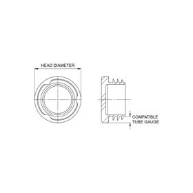 Round Inserts & Glides - Line Drawing