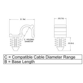 P110670_Cable_Clamps_-_Half_U_Fir_Tree_Mount - Line Drawing