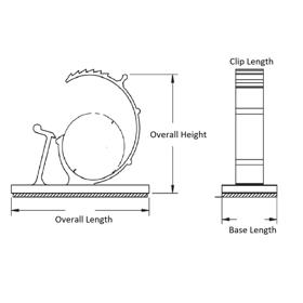 Cable-Clamps-Adhesive-Mount-Adjustable - Line Drawing