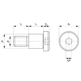 Shoulder Screws - Cap Head - Line Drawing